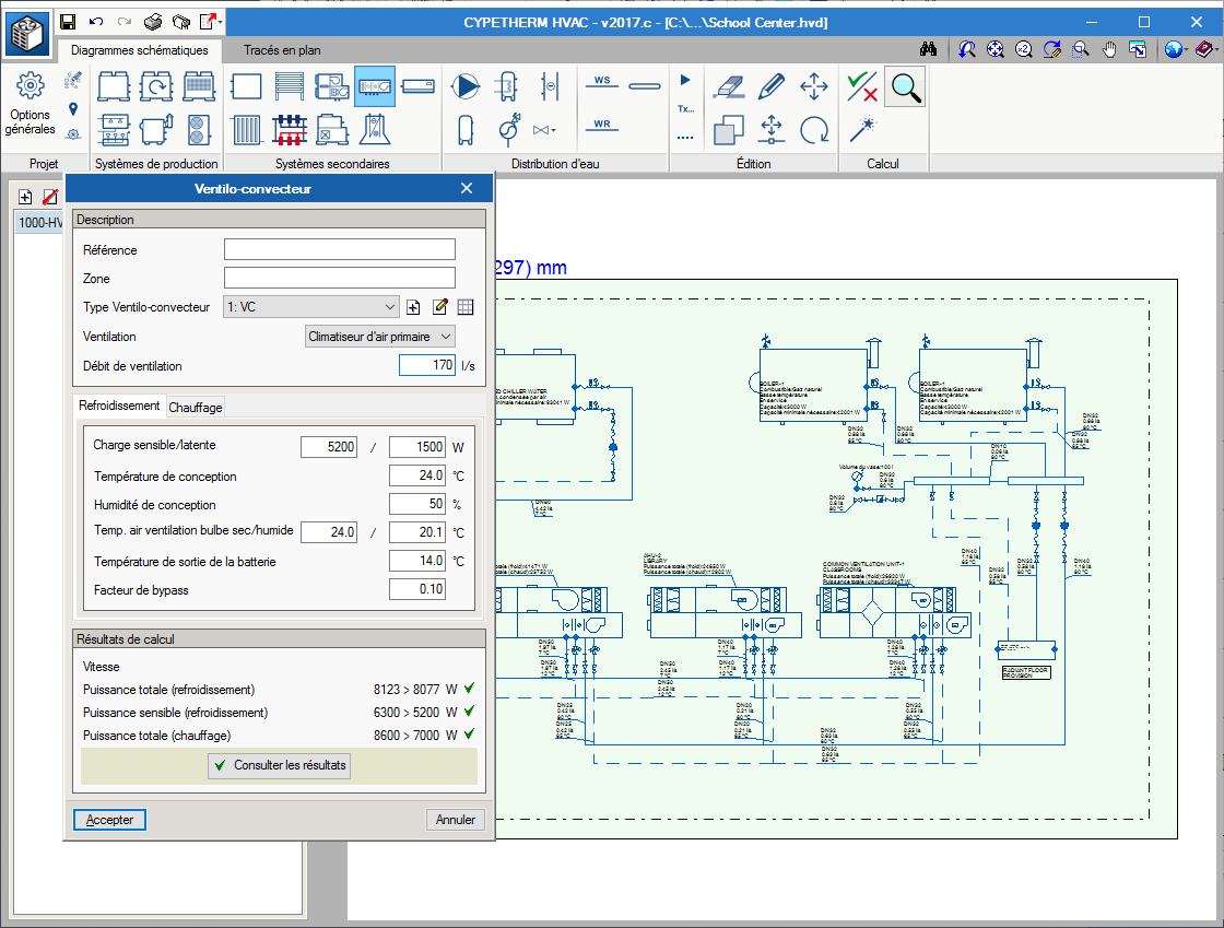 CYPETHERM HVAC - Ventilo-convecteur. Le calcul et la sélection