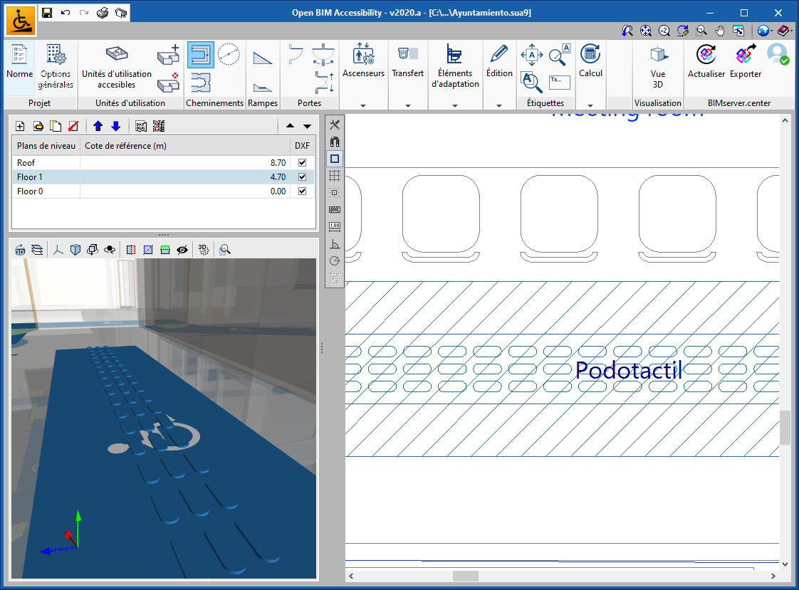 Open BIM Accessibility. Cheminements podo-tactiles